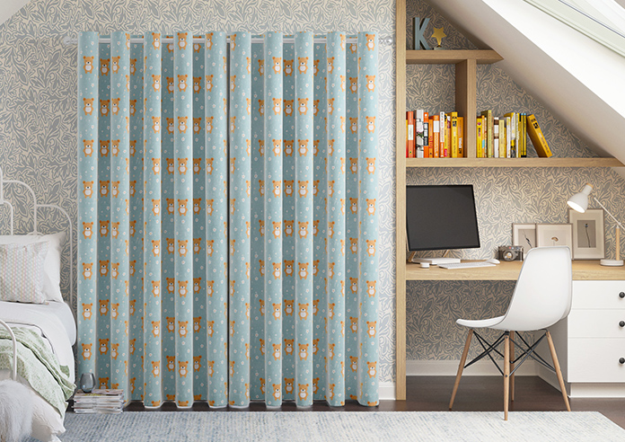Teddy Trails, Baby Blue - Made to Measure Curtains - Image 6
